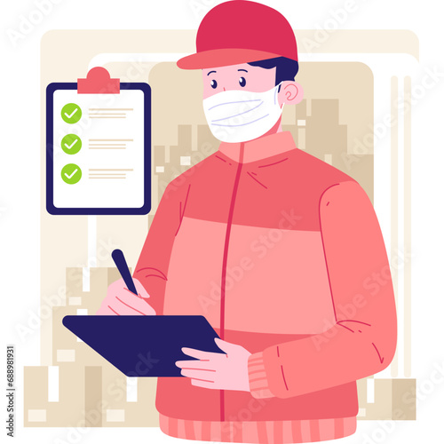 Delivery Courier Character Illustration