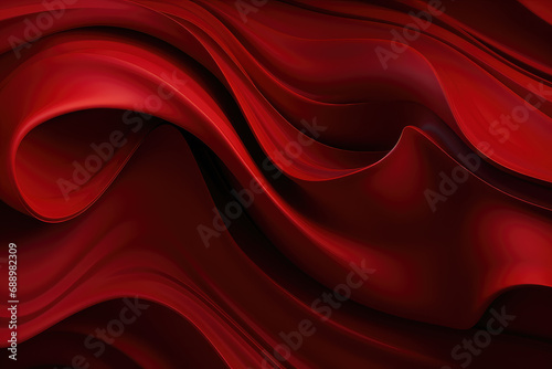 Abstract art with this dark red waves and curls background featuring a captivating gradient.
