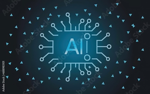 Artificial intelligence AI processor chip icon symbol with Generative AI.
