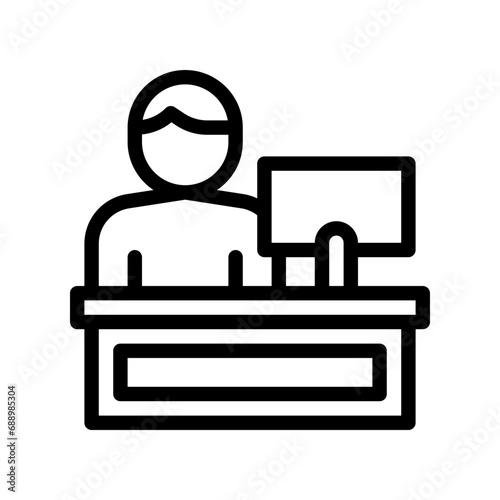 information desk line icon