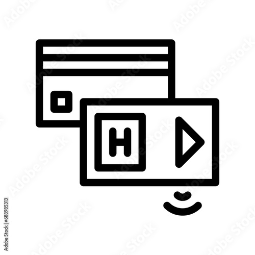 smart card line icon
