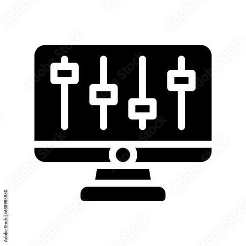 audio mix glyph icon