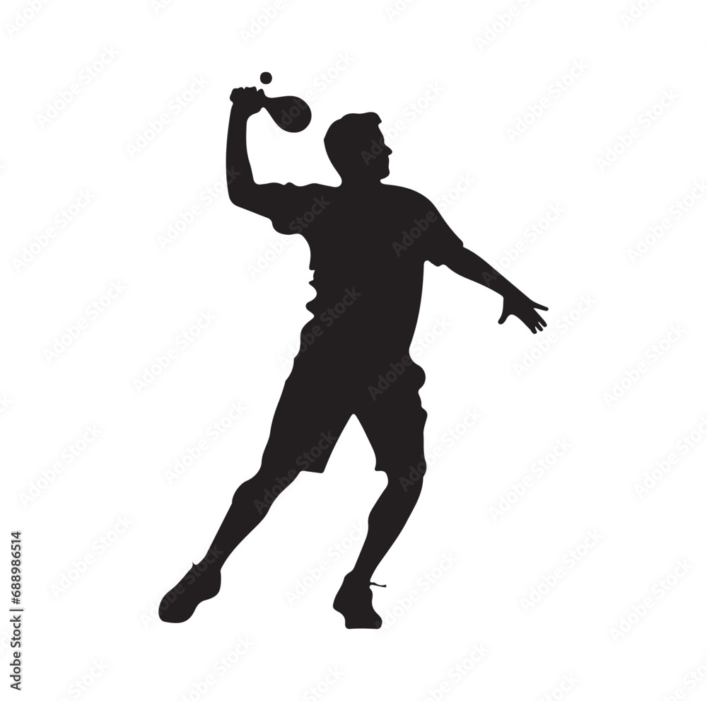Pickleball player silhouette vector. Pickleball player silhouette vector.