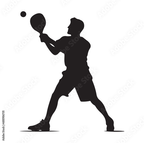 Pickleball  player silhouette vector.