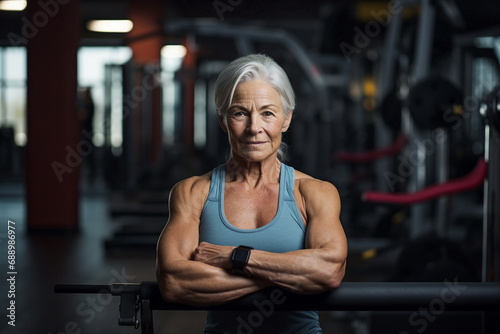 senior woman portrait in gym © dobok