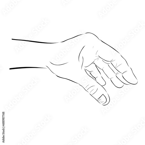 hand hold take receive something, simple hand draw sketch doodle