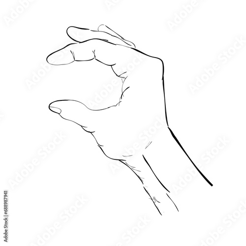 hand hold take receive something, simple hand draw sketch doodle