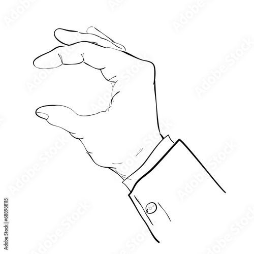 hand hold take receive something, simple hand draw sketch doodle