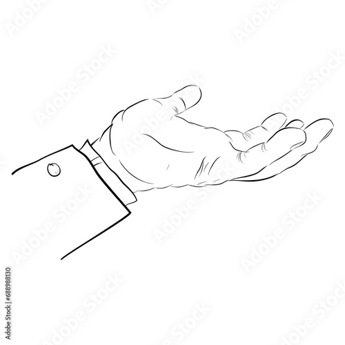 hand hold take receive something, simple hand draw sketch doodle