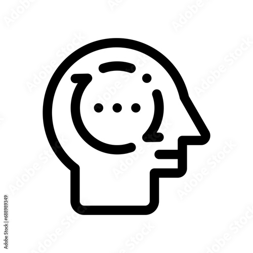 rumination line icon
