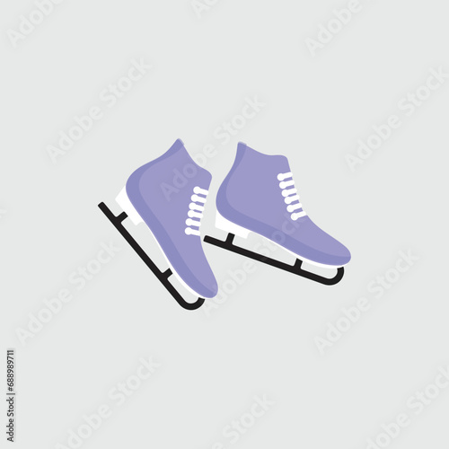 Ice skates icon set. Flat set of ice skates vector icons for web design. Winter sports shoe pair for ice skating competition isolated