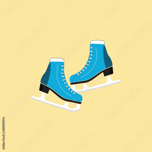 Ice skates icon set. Flat set of ice skates vector icons for web design. Winter sports shoe pair for ice skating competition isolated