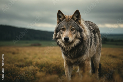 gray wolf in the wild