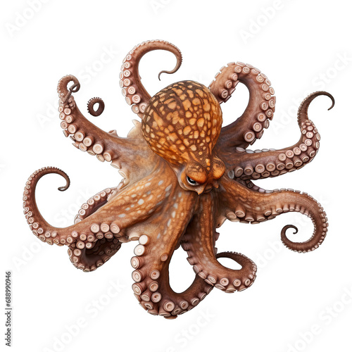 Octopus photograph isolated on white background
