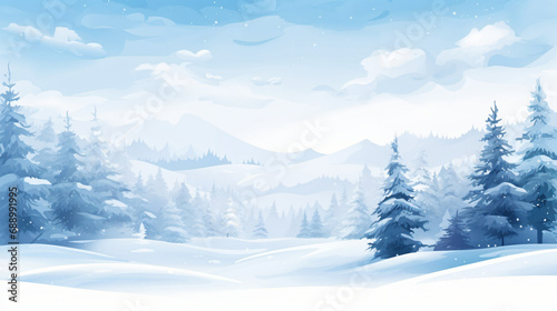 Beautiful snowy winter landscape © UsamaR