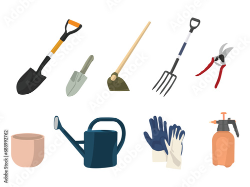 garden tools collection set. vector illustration