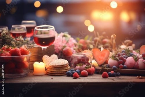 Romantic food dinner background