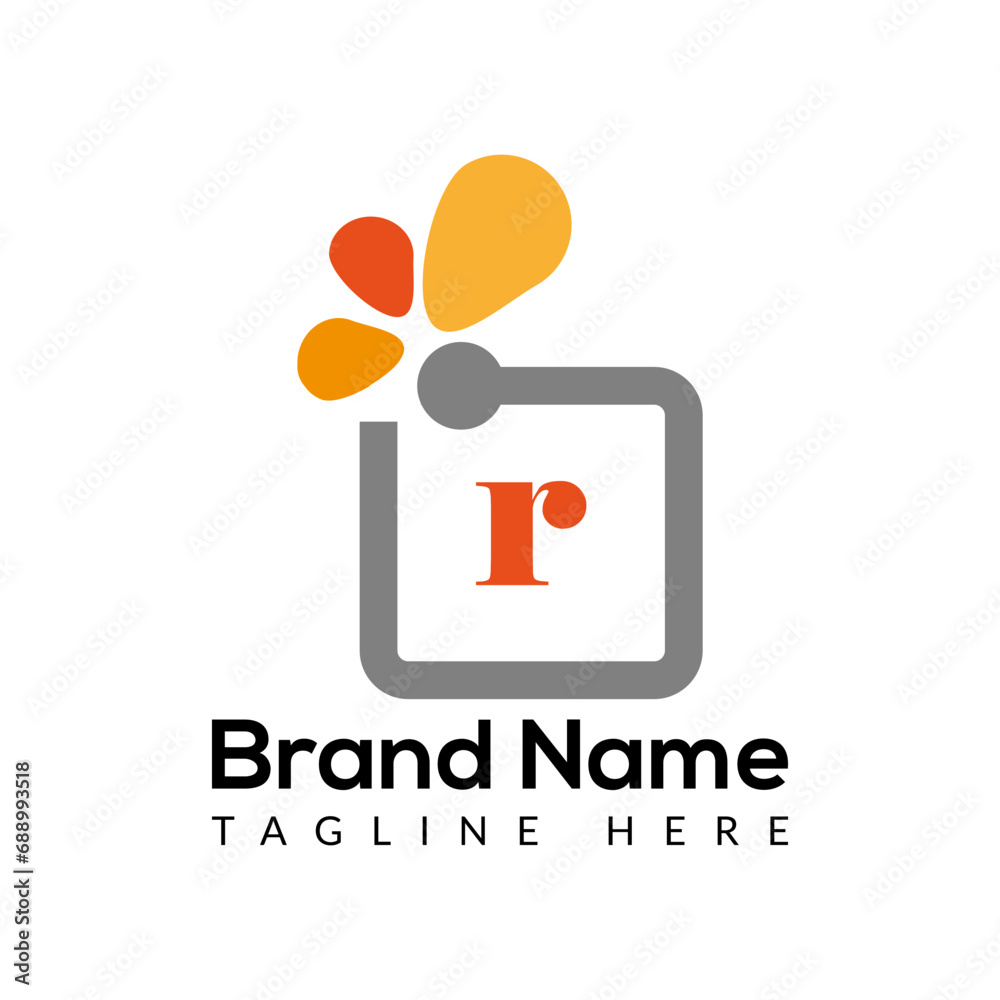 Gift Logo On Letter R Template. Gift On R Letter, Initial Gift Sign Concept Gift Logo On Letter R Template. Gift On R Letter, Initial Gift Sign Concept