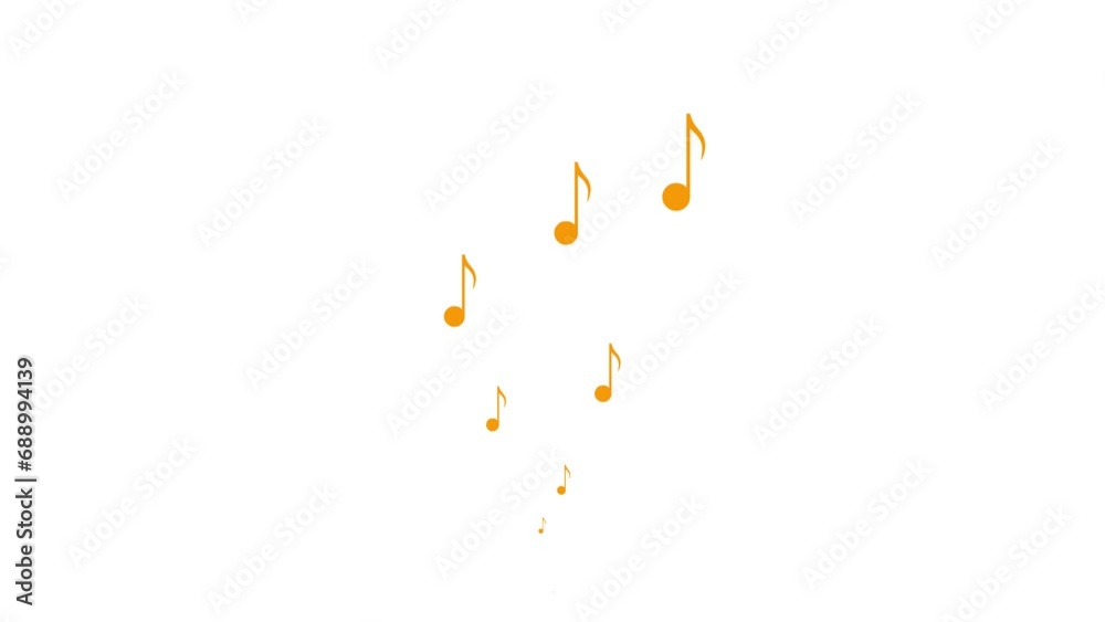 Vidéo Stock Animated orange notes fly from bottom to top. A wave of ...