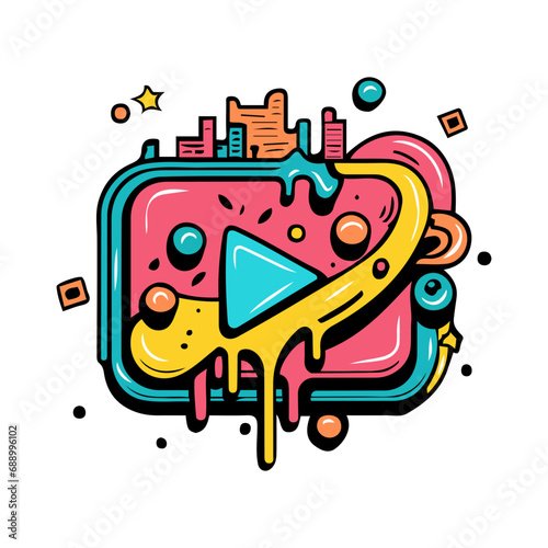 social media logo graffiti  art illustration