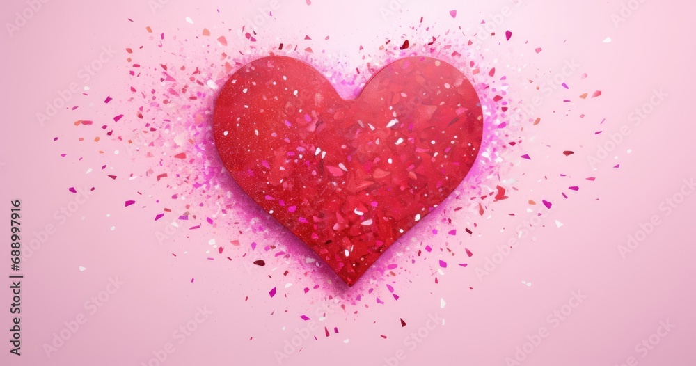 big heart with glitter for love and romance background