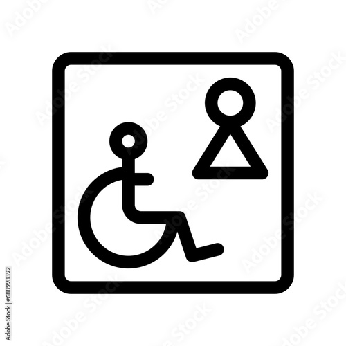 disabled sign line icon