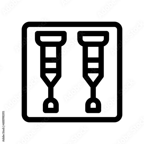 crutches line icon