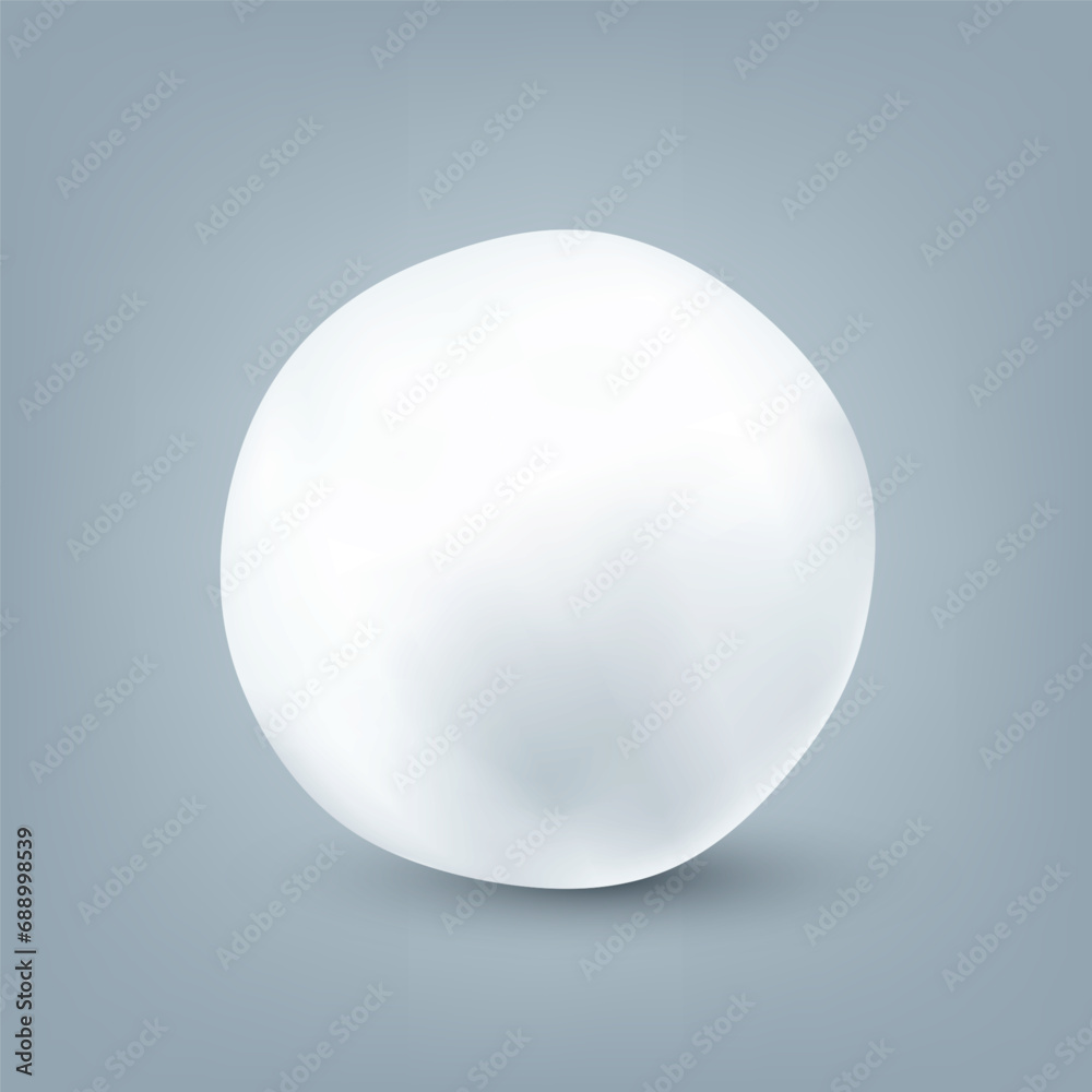 Obraz premium Realistic snowballs collection. Frozen ice ball, white snow. Winter decoration element for Christmas or New Year. Vector illustration