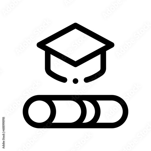 mortarboard line icon