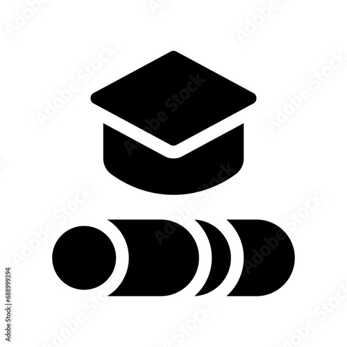 mortarboard glyph icon