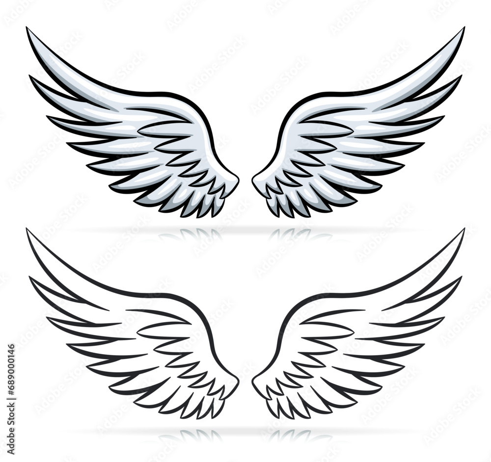 Obraz premium angel or eagle cartoon isolated