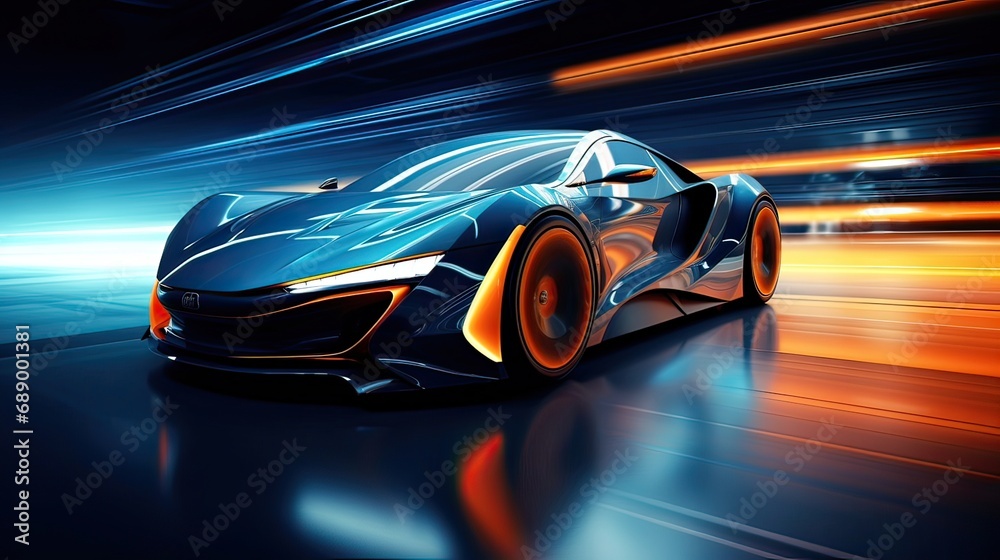 Graceful, motion, sleek sports car speed, premium vehicle, motion blur, craftsmanship, refined design. Generated by AI.