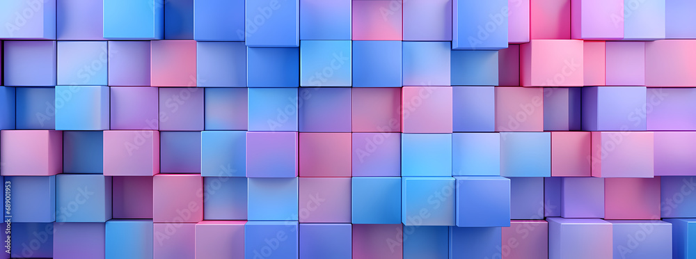 abstract backgrounds with colorful blocks, in the style of light indigo and pink, repetitive, installation creator, realistic color schemes, metallic surfaces, contemporary candy-coated, detailed back