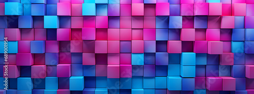 a background made of colored blocks in pink and blue, in the style of lightbox, extruded design, glossy finish, abstraction-création, dark violet and sky-blue, vibrant murals, realistic color schemes