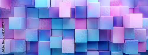 digital colored abstract wallpaper with two stacked blocks of different colors  in the style of light violet and indigo  photorealistic compositions  glossy finish  shaped canvas  light pink and blue 