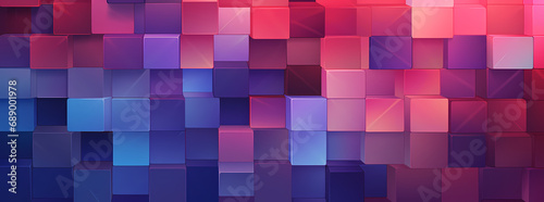 red blue pink geometric cube background, in the style of light purple and indigo, unmodulated color