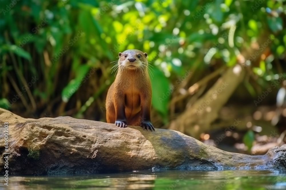 photo of a giant river otter in a wild habitat