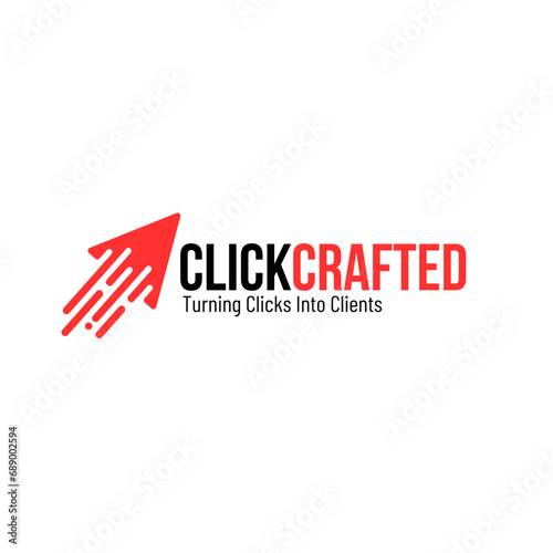 Black and Red Modern Digital Marketing Agency Logo Design 