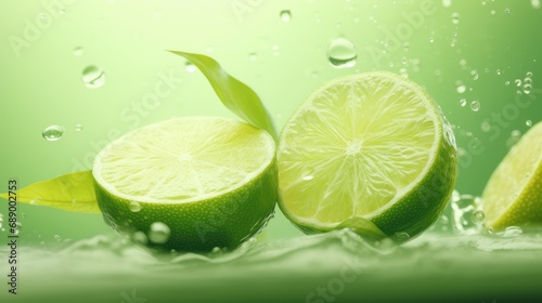 Lime sliced background. Advertising design  Creative fruit concept