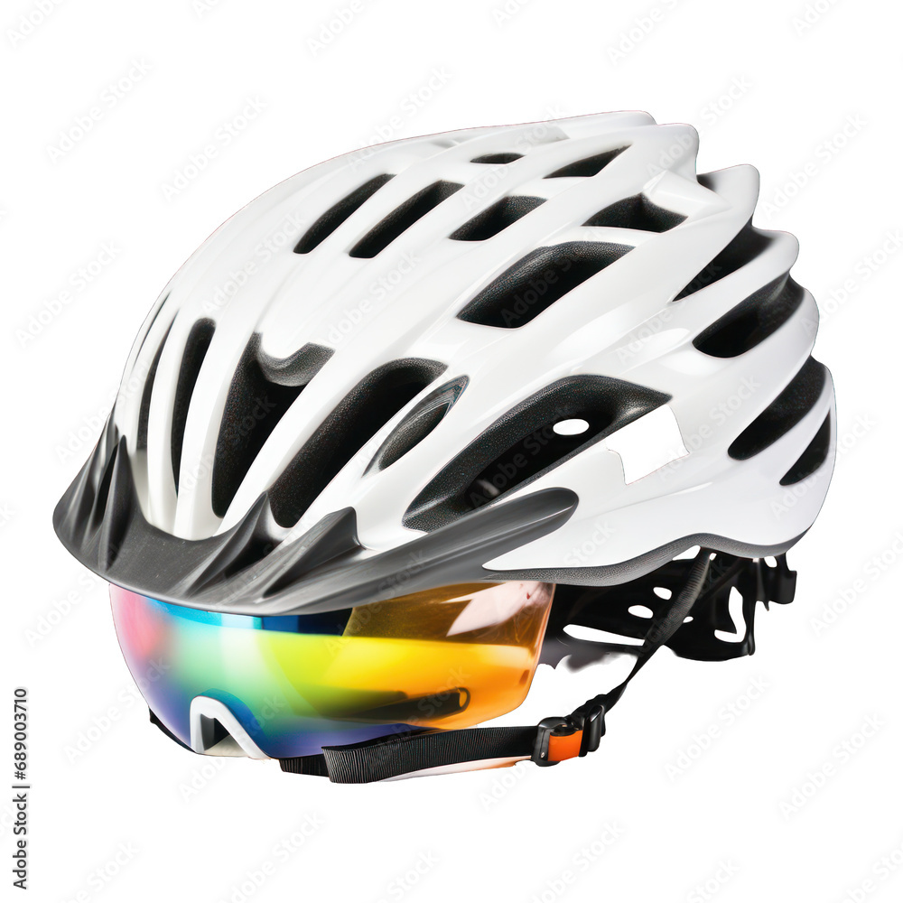 insulated cycling helmet on a transparent background, sport concept, generative ai insulated cycling helmet on a transparent background, sport concept, generative ai