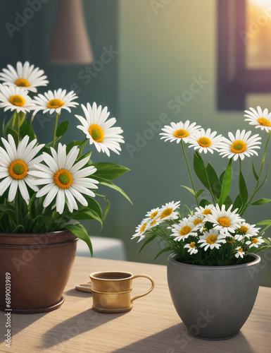 Wallpaper Mural daisies in a pot Torontodigital.ca