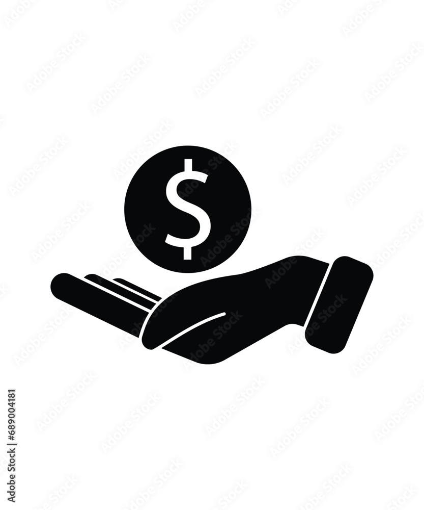 hand holding dollar icon, vector best flat icon. hand holding dollar icon, vector best flat icon.