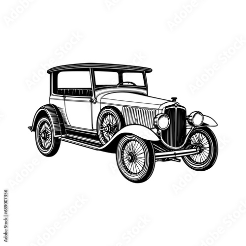 vintage car isolated on white © CreativeDesigns