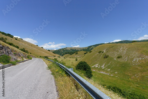 Summer landscape along the road Provinciale Amiternina, Lazio, Italy photo