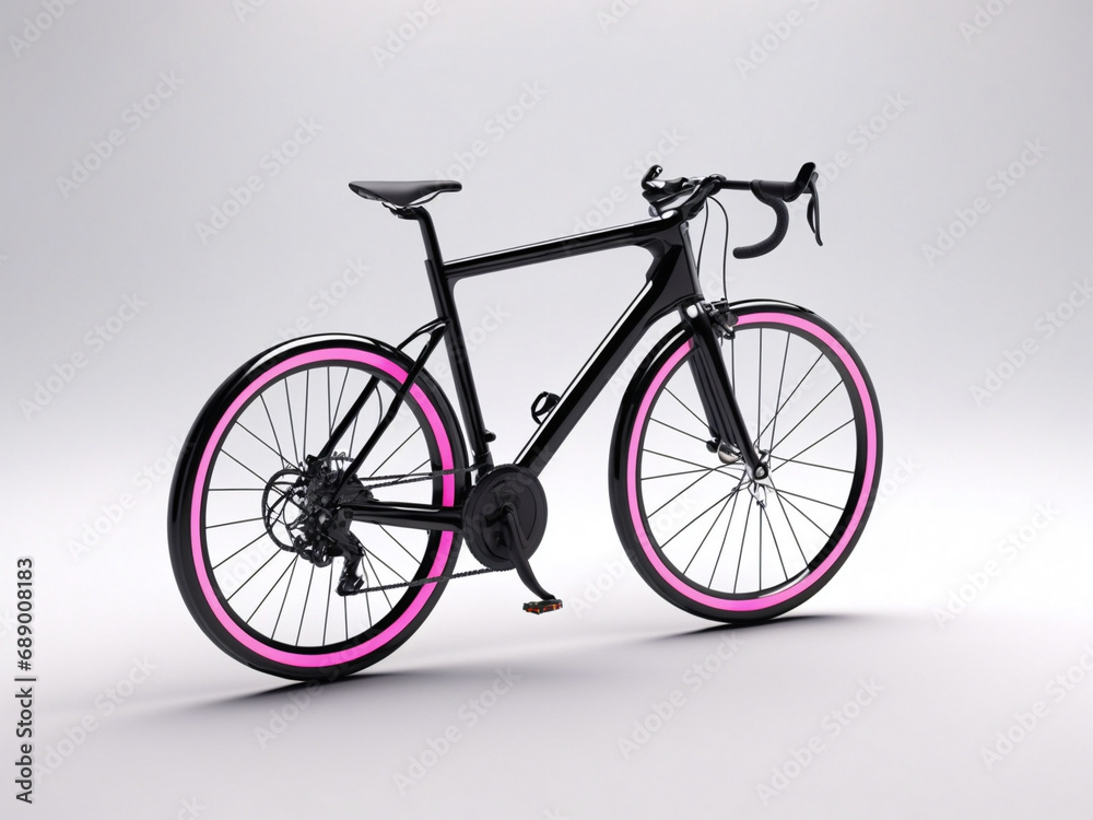 Colorful bicycle isolated on an gradient color background. 3d rendering.