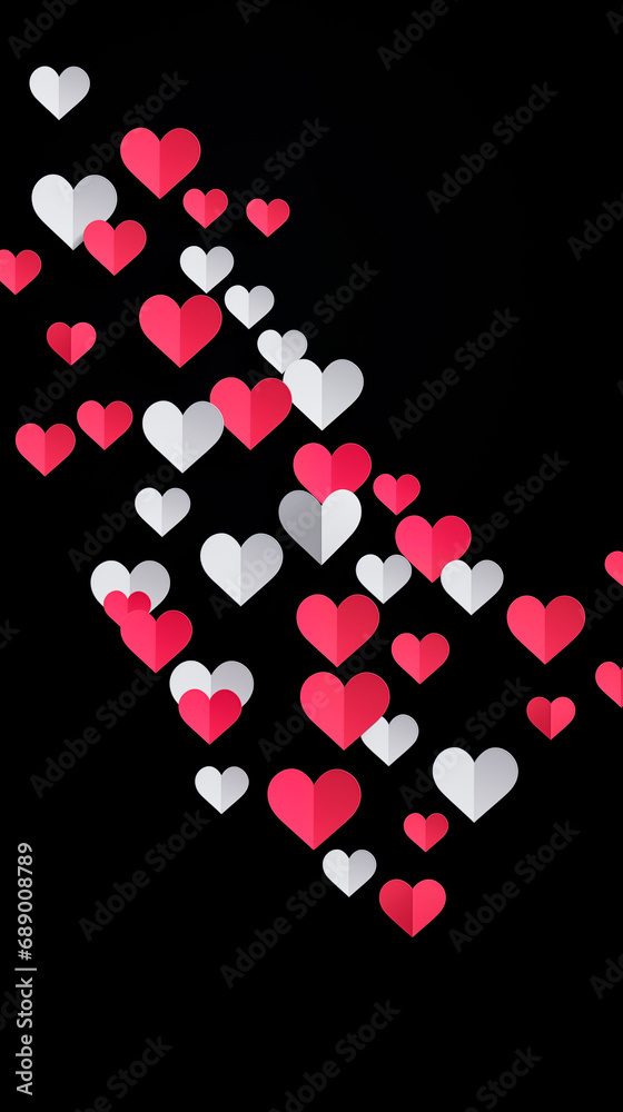 Paper hearts on black background, Valentine's Day concept
Paper hearts on black background, Valentine's Day concept