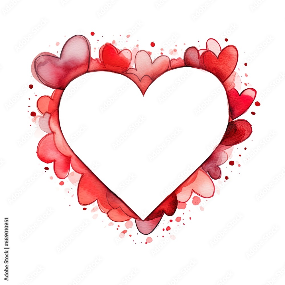 Valentine's small heart shape with room for copy isolated on a white background.
