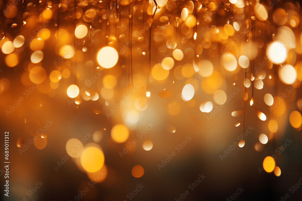 Gold abstract background, bokeh warm glitter de focused lights concept for celebration festive event, gift post card, sale banner Gold abstract background, bokeh warm glitter de focused lights concept for celebration festive event, gift post card, sale banner