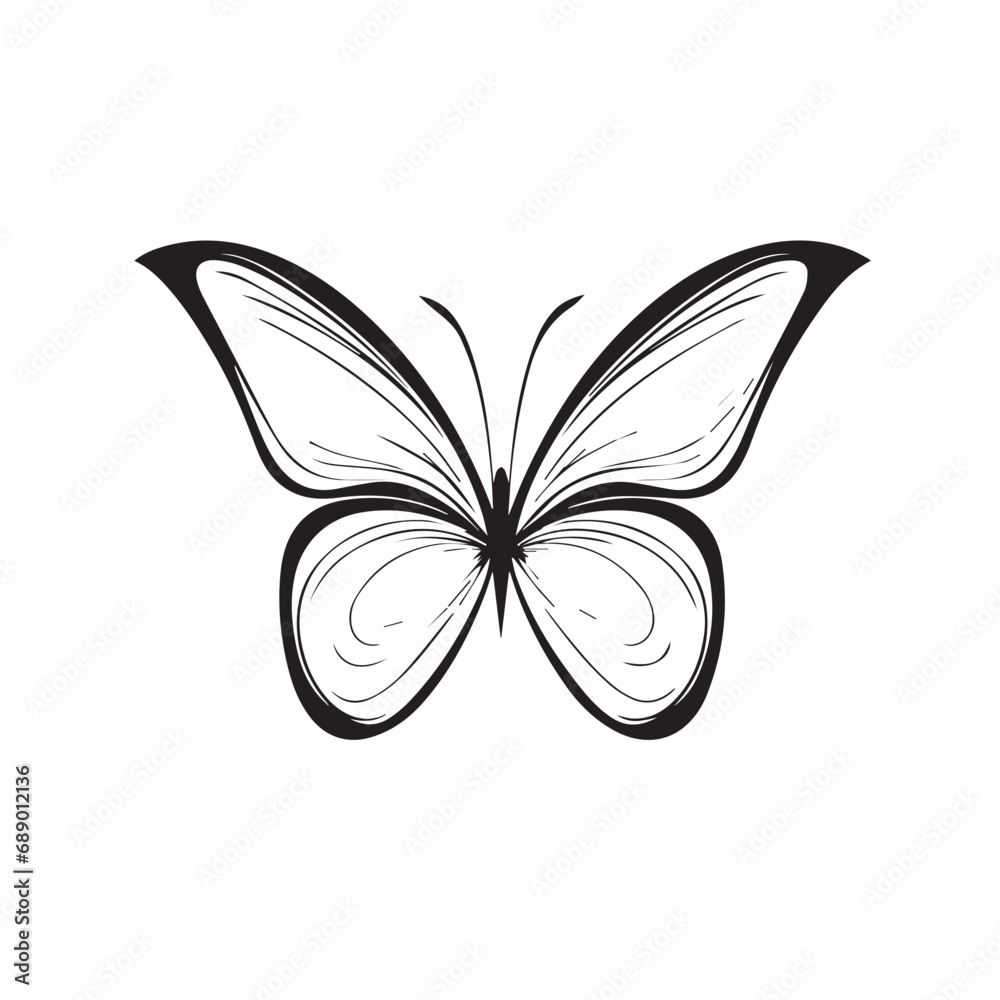 Butterfly in cartoon, doodle style. Isolated 2d vector illustration in logo, icon, sketch style, Eps 10. AI Generative Butterfly in cartoon, doodle style. Isolated 2d vector illustration in logo, icon, sketch style, Eps 10. AI Generative