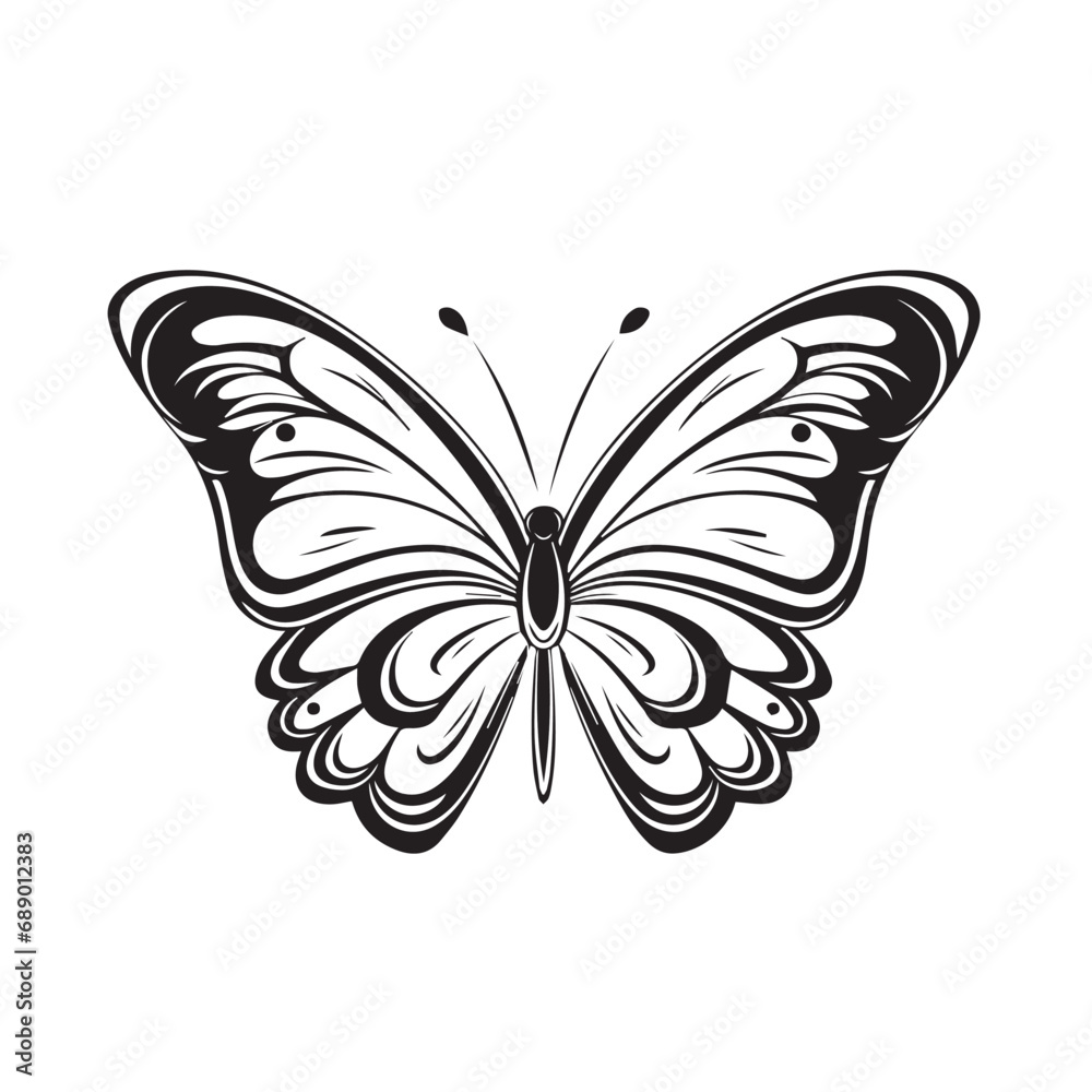 Butterfly in cartoon, doodle style. Isolated 2d vector illustration in logo, icon, sketch style, Eps 10. AI Generative Butterfly in cartoon, doodle style. Isolated 2d vector illustration in logo, icon, sketch style, Eps 10. AI Generative